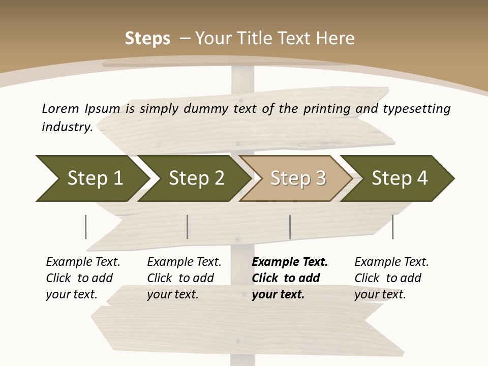 A Group Of Wooden Signs Pointing In Different Directions PowerPoint Template