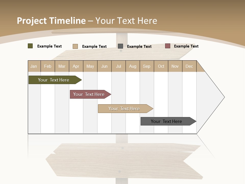 A Group Of Wooden Signs Pointing In Different Directions PowerPoint Template