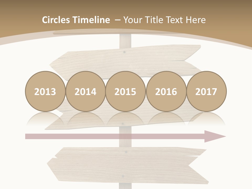 A Group Of Wooden Signs Pointing In Different Directions PowerPoint Template