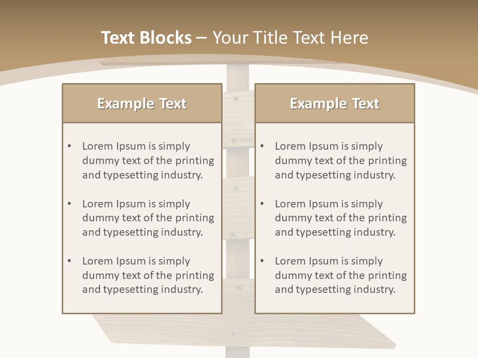 A Group Of Wooden Signs Pointing In Different Directions PowerPoint Template