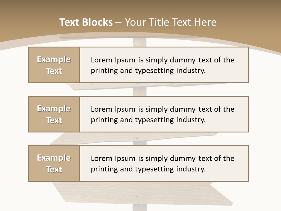 A Group Of Wooden Signs Pointing In Different Directions PowerPoint Template