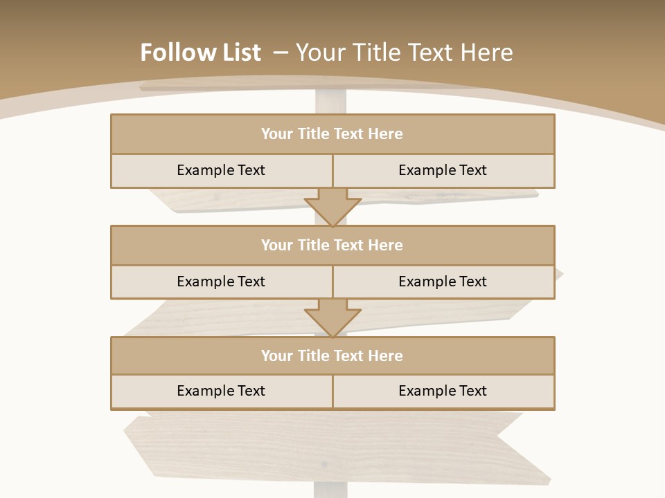 A Group Of Wooden Signs Pointing In Different Directions PowerPoint Template