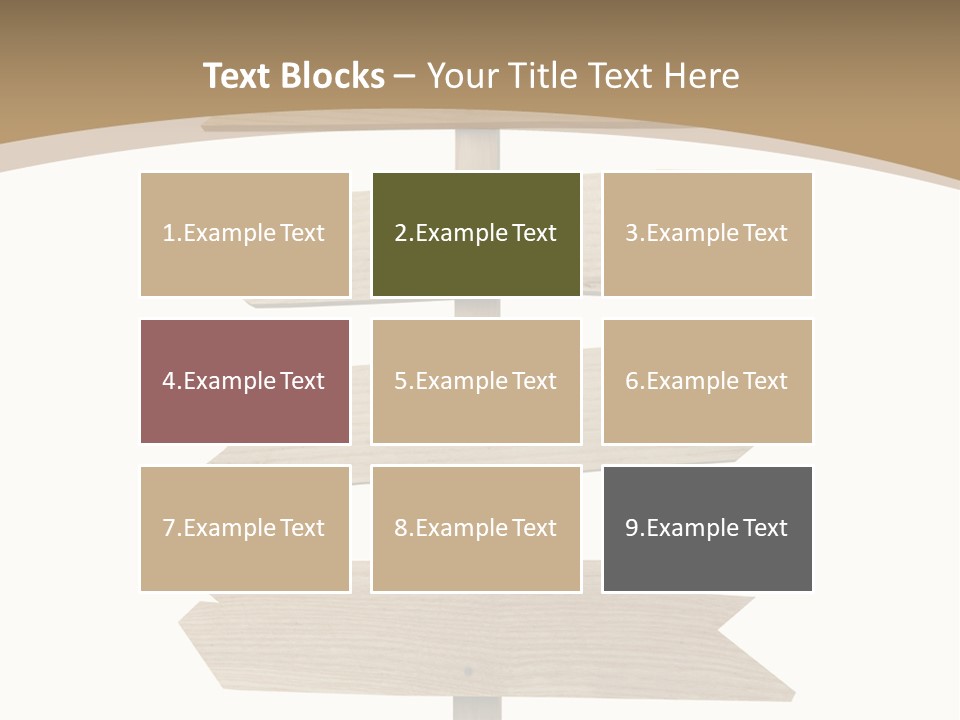 A Group Of Wooden Signs Pointing In Different Directions PowerPoint Template