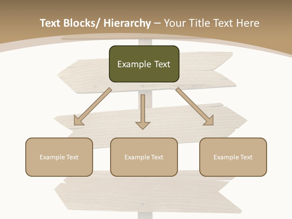 A Group Of Wooden Signs Pointing In Different Directions PowerPoint Template