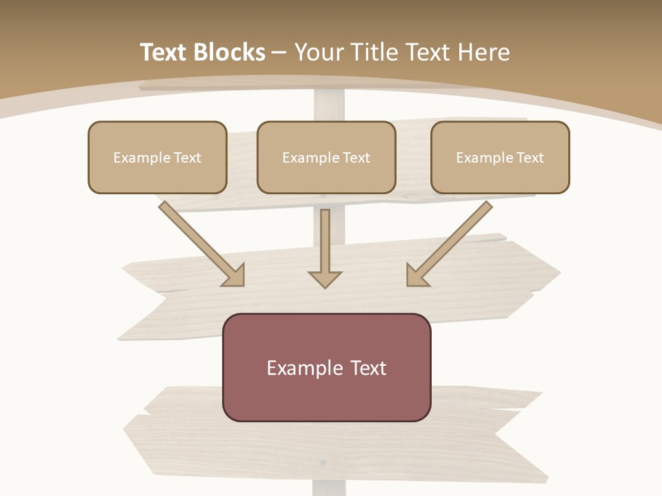 A Group Of Wooden Signs Pointing In Different Directions PowerPoint Template