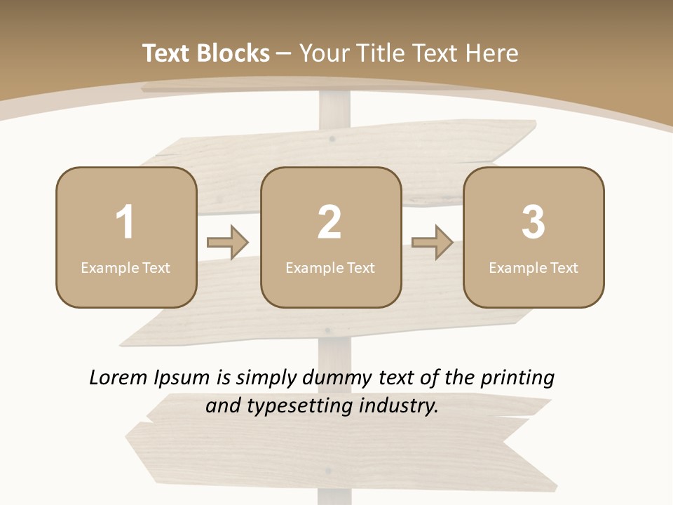 A Group Of Wooden Signs Pointing In Different Directions PowerPoint Template