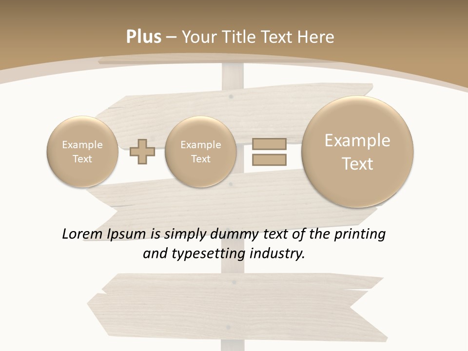 A Group Of Wooden Signs Pointing In Different Directions PowerPoint Template