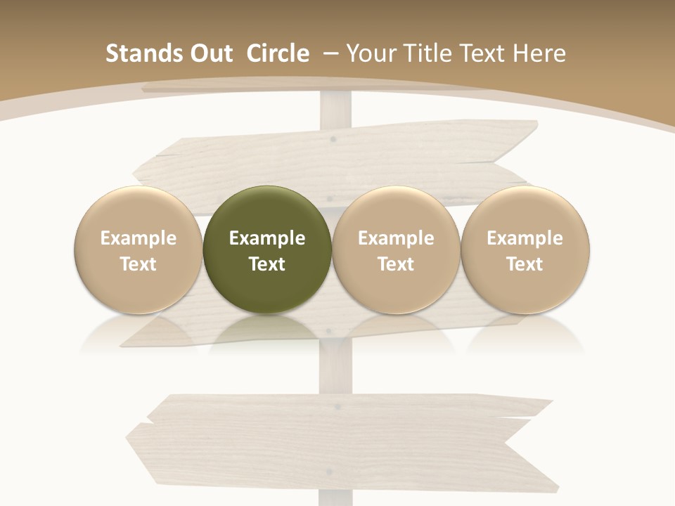 A Group Of Wooden Signs Pointing In Different Directions PowerPoint Template