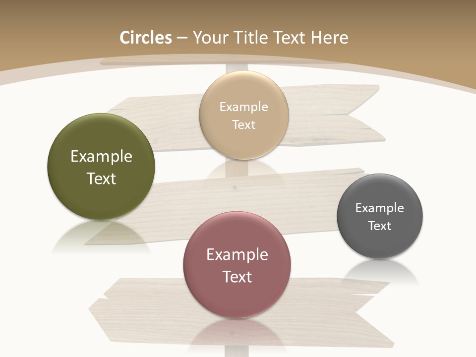 A Group Of Wooden Signs Pointing In Different Directions PowerPoint Template