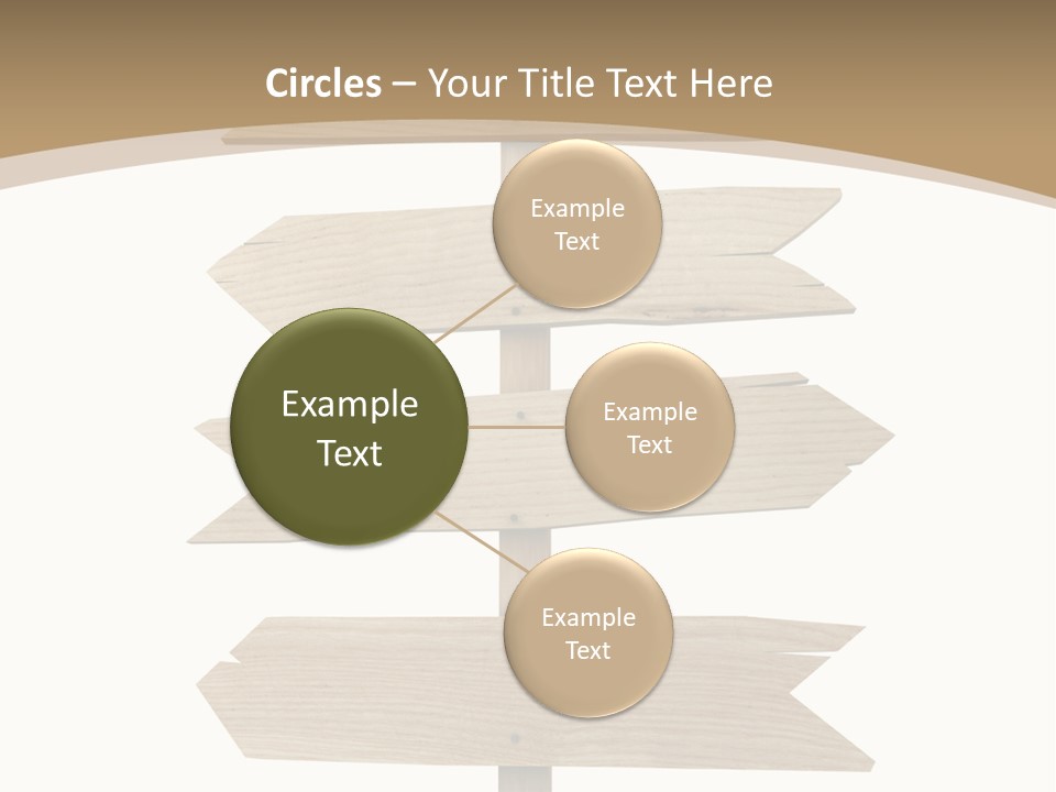 A Group Of Wooden Signs Pointing In Different Directions PowerPoint Template