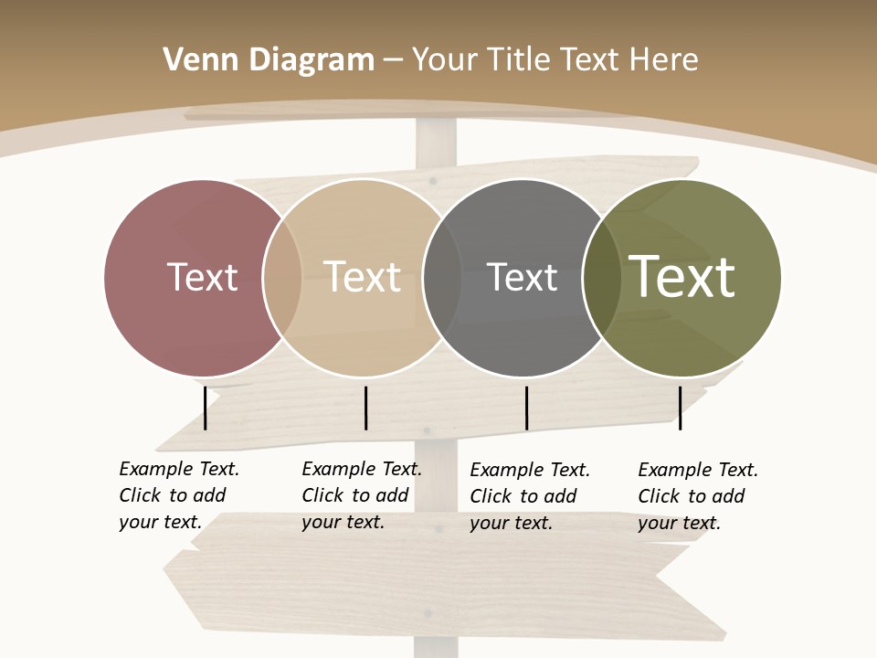 A Group Of Wooden Signs Pointing In Different Directions PowerPoint Template