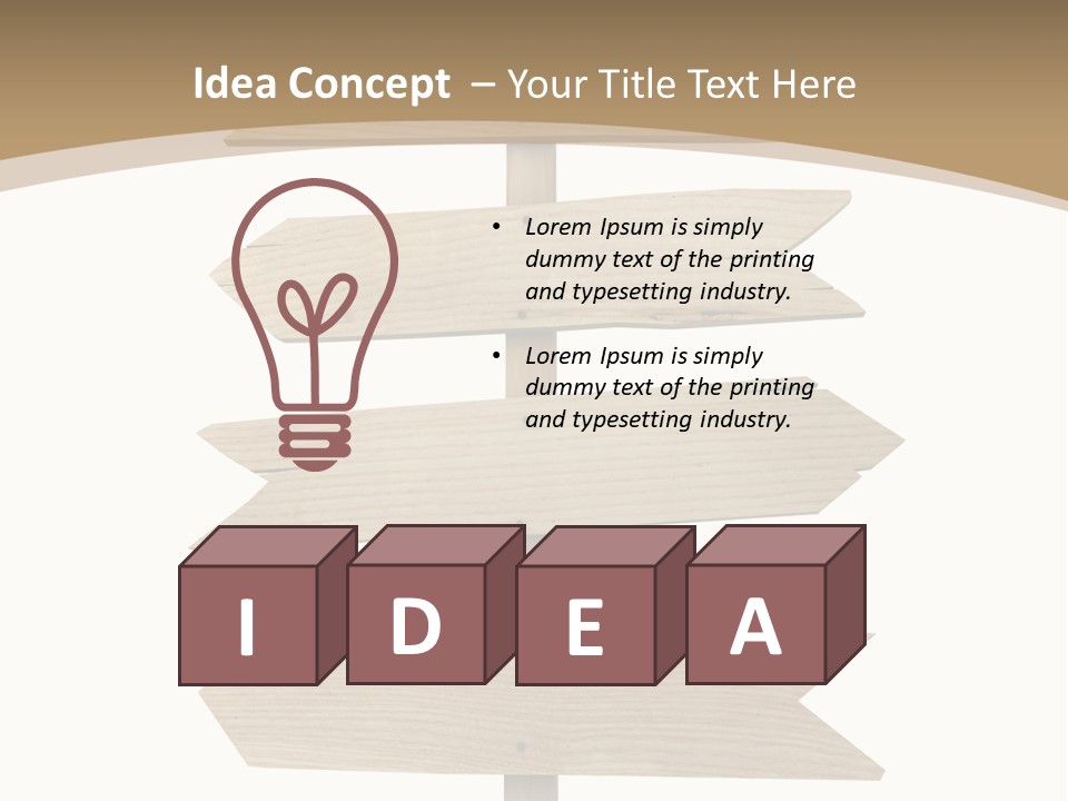 A Group Of Wooden Signs Pointing In Different Directions PowerPoint Template