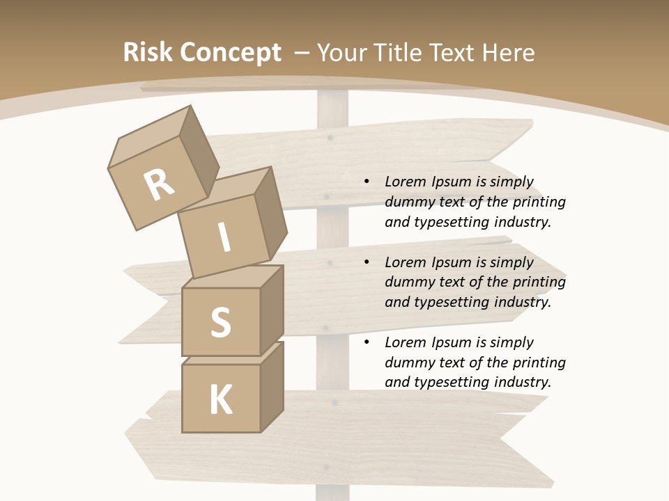 A Group Of Wooden Signs Pointing In Different Directions PowerPoint Template