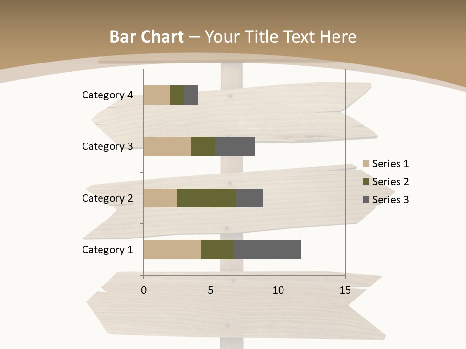 A Group Of Wooden Signs Pointing In Different Directions PowerPoint Template