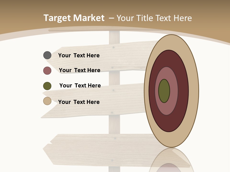 A Group Of Wooden Signs Pointing In Different Directions PowerPoint Template