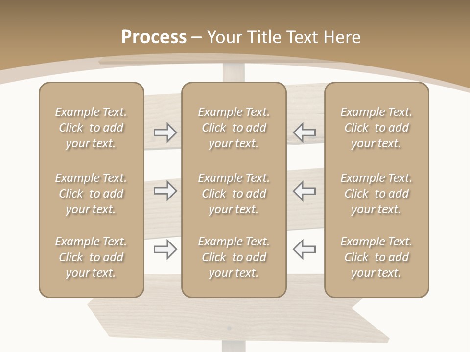 A Group Of Wooden Signs Pointing In Different Directions PowerPoint Template