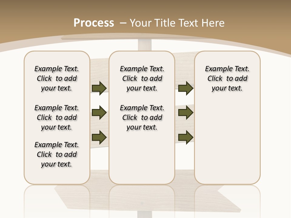 A Group Of Wooden Signs Pointing In Different Directions PowerPoint Template