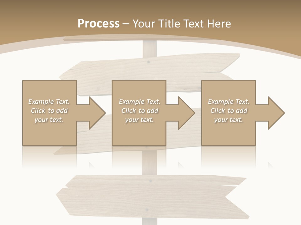 A Group Of Wooden Signs Pointing In Different Directions PowerPoint Template