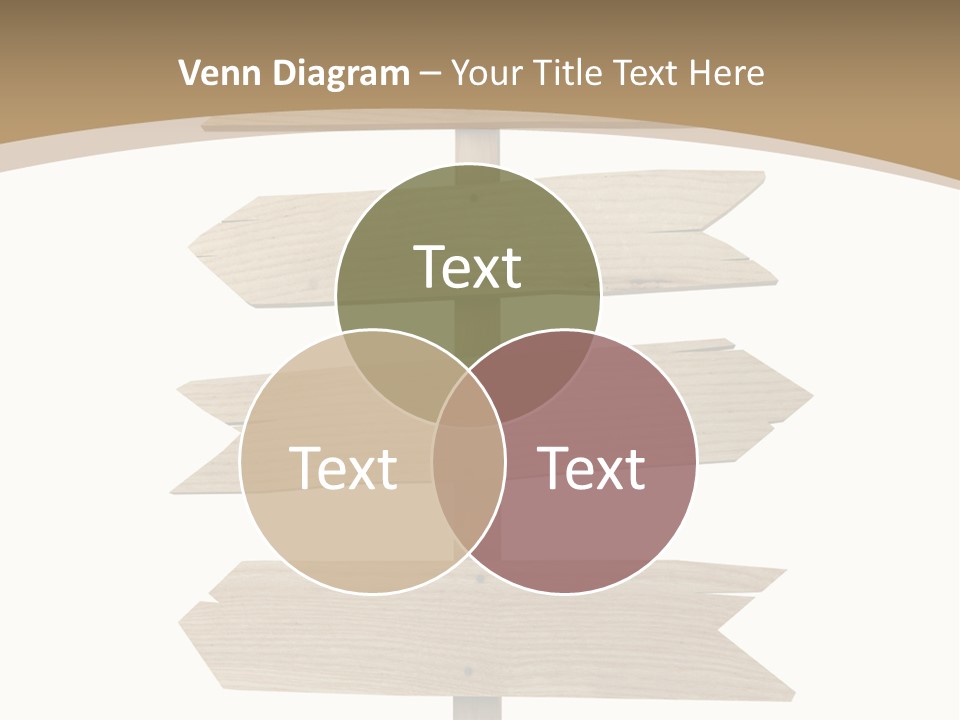 A Group Of Wooden Signs Pointing In Different Directions PowerPoint Template