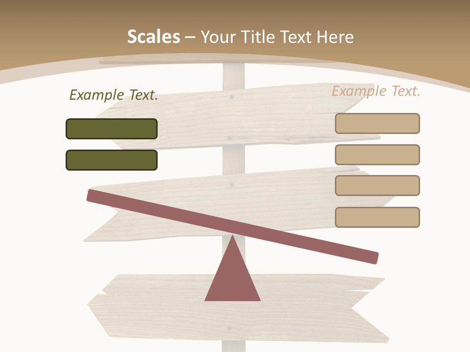 A Group Of Wooden Signs Pointing In Different Directions PowerPoint Template