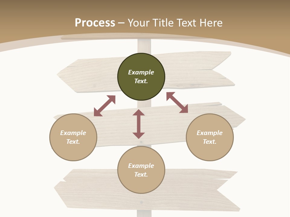 A Group Of Wooden Signs Pointing In Different Directions PowerPoint Template