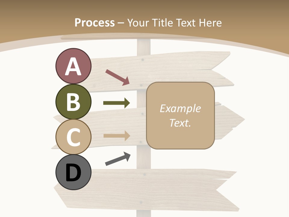 A Group Of Wooden Signs Pointing In Different Directions PowerPoint Template