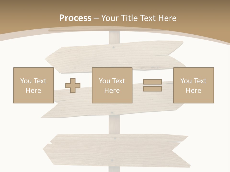 A Group Of Wooden Signs Pointing In Different Directions PowerPoint Template