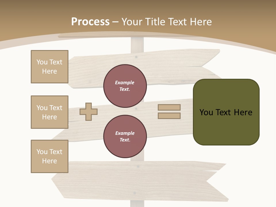 A Group Of Wooden Signs Pointing In Different Directions PowerPoint Template
