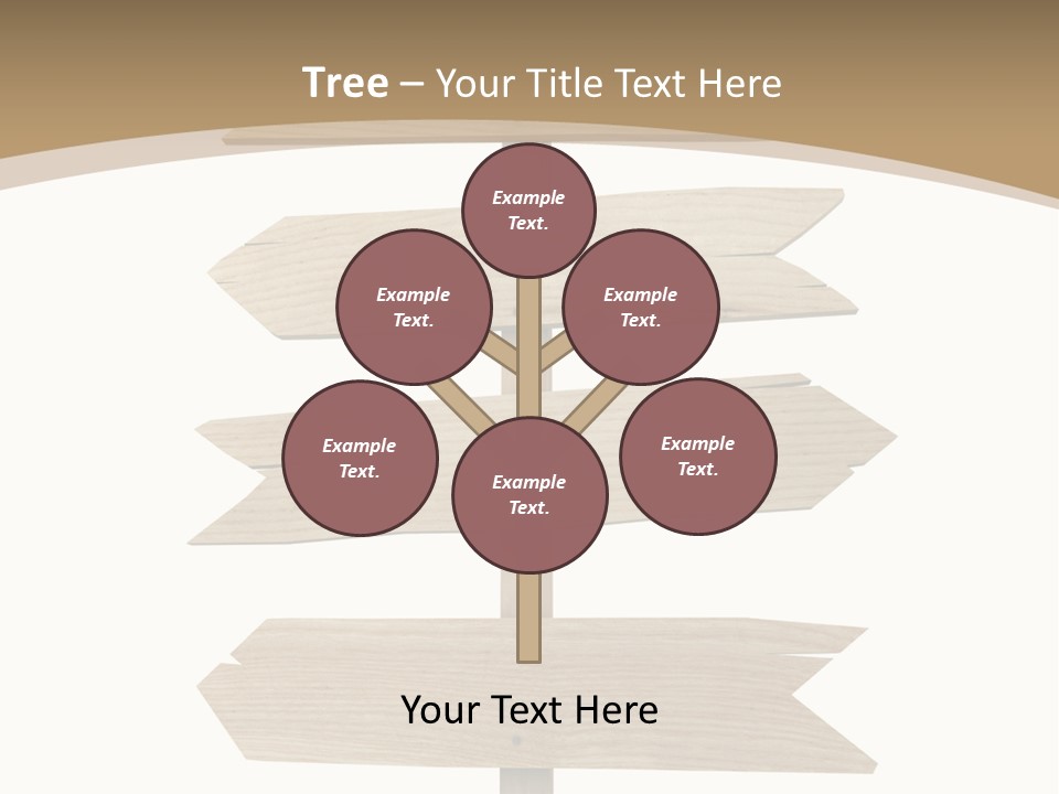 A Group Of Wooden Signs Pointing In Different Directions PowerPoint Template