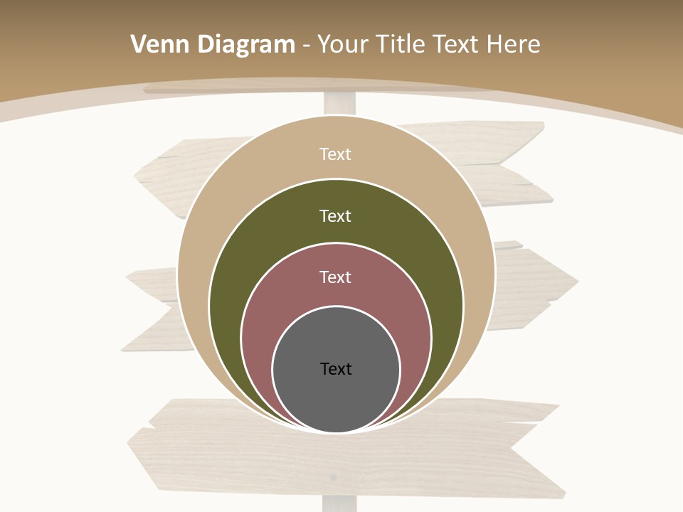 A Group Of Wooden Signs Pointing In Different Directions PowerPoint Template