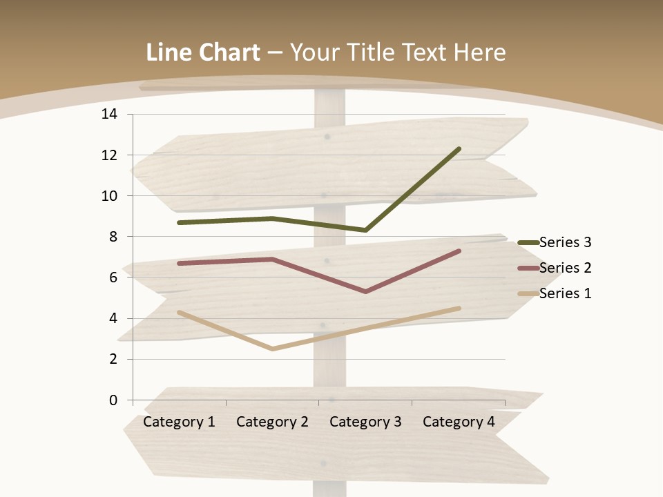 A Group Of Wooden Signs Pointing In Different Directions PowerPoint Template