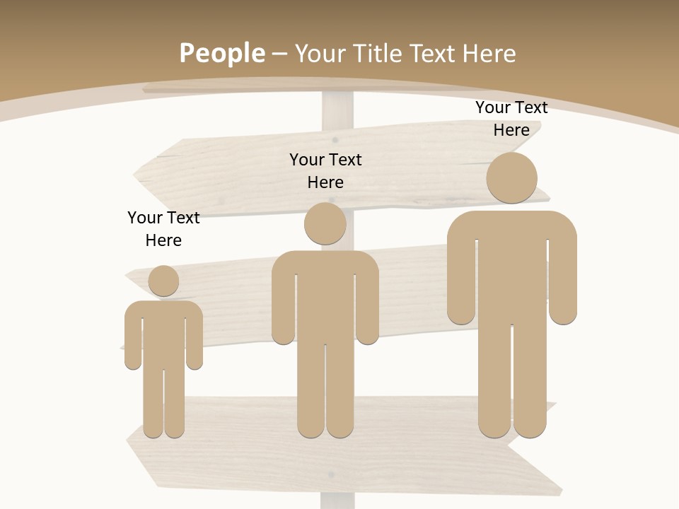 A Group Of Wooden Signs Pointing In Different Directions PowerPoint Template