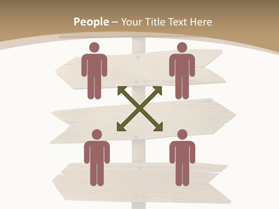 A Group Of Wooden Signs Pointing In Different Directions PowerPoint Template