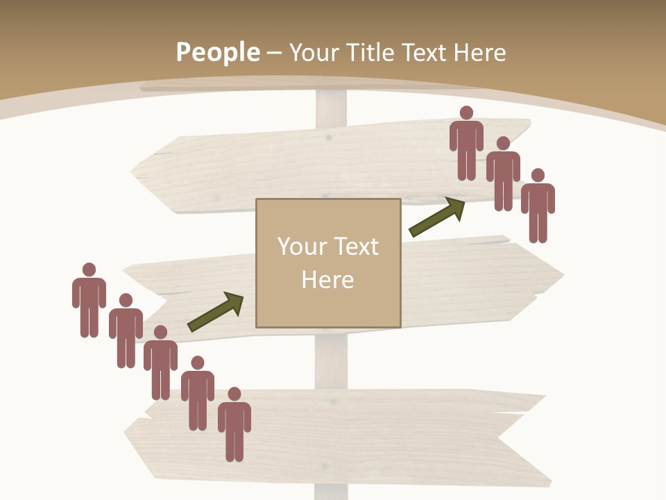 A Group Of Wooden Signs Pointing In Different Directions PowerPoint Template