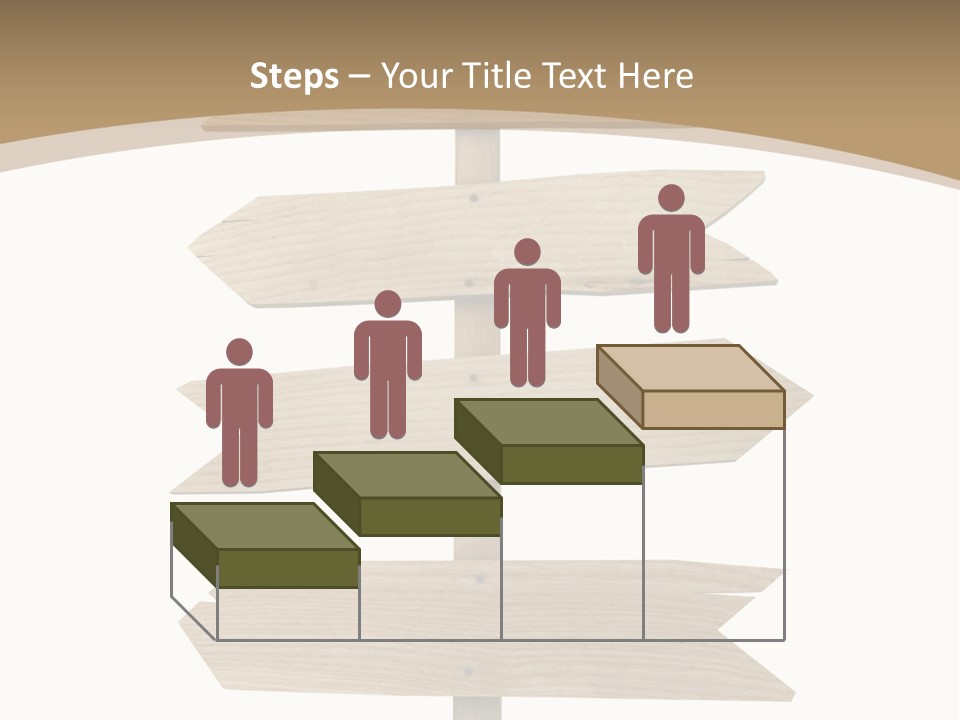 A Group Of Wooden Signs Pointing In Different Directions PowerPoint Template