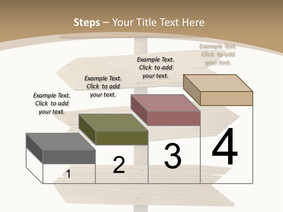 A Group Of Wooden Signs Pointing In Different Directions PowerPoint Template