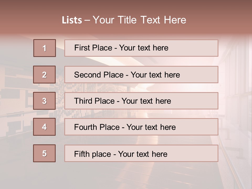 A Large Room With A Long Wall And A Lot Of Windows PowerPoint Template