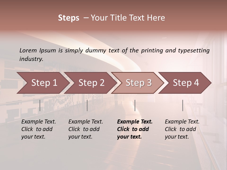 A Large Room With A Long Wall And A Lot Of Windows PowerPoint Template