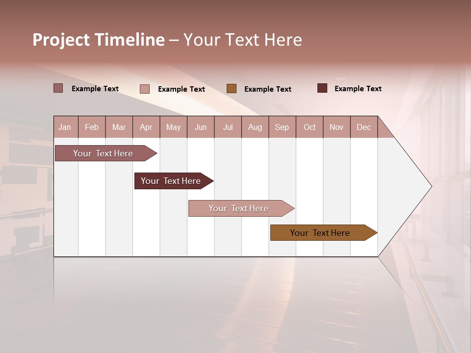 A Large Room With A Long Wall And A Lot Of Windows PowerPoint Template