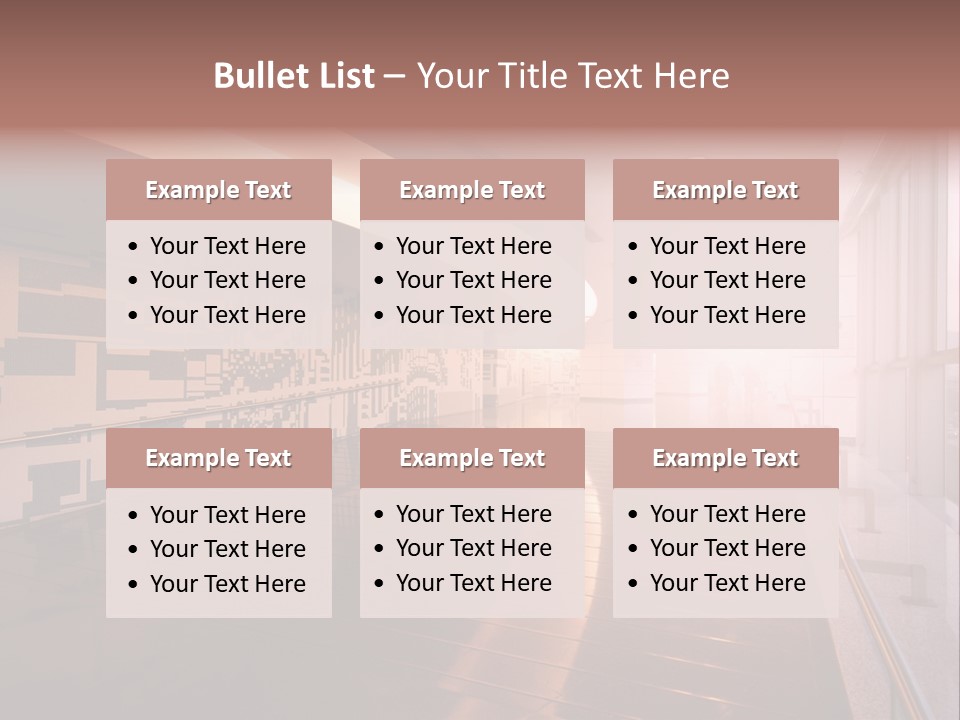 A Large Room With A Long Wall And A Lot Of Windows PowerPoint Template