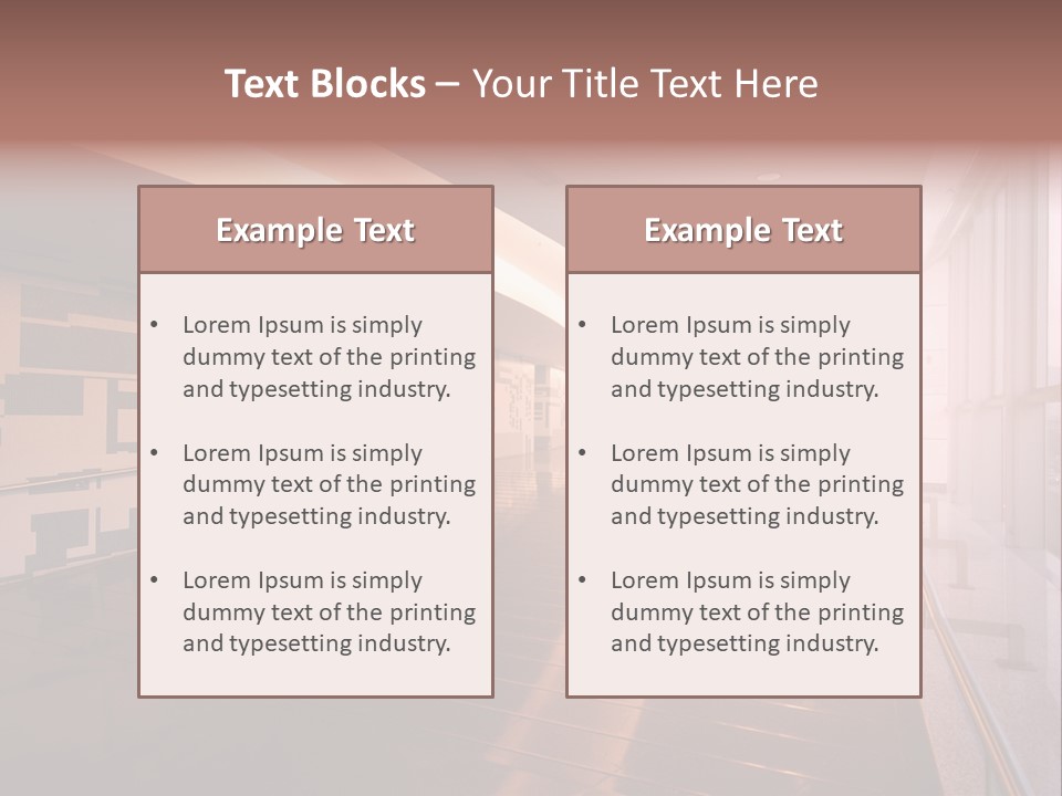 A Large Room With A Long Wall And A Lot Of Windows PowerPoint Template