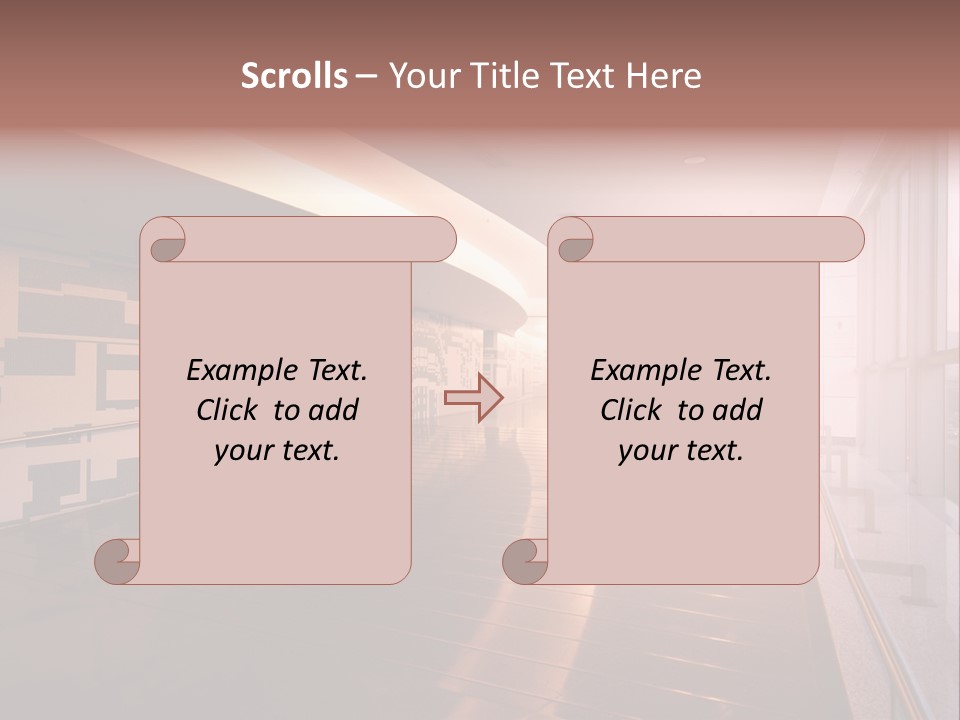 A Large Room With A Long Wall And A Lot Of Windows PowerPoint Template