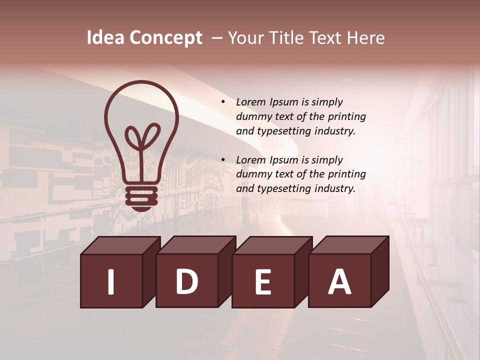 A Large Room With A Long Wall And A Lot Of Windows PowerPoint Template