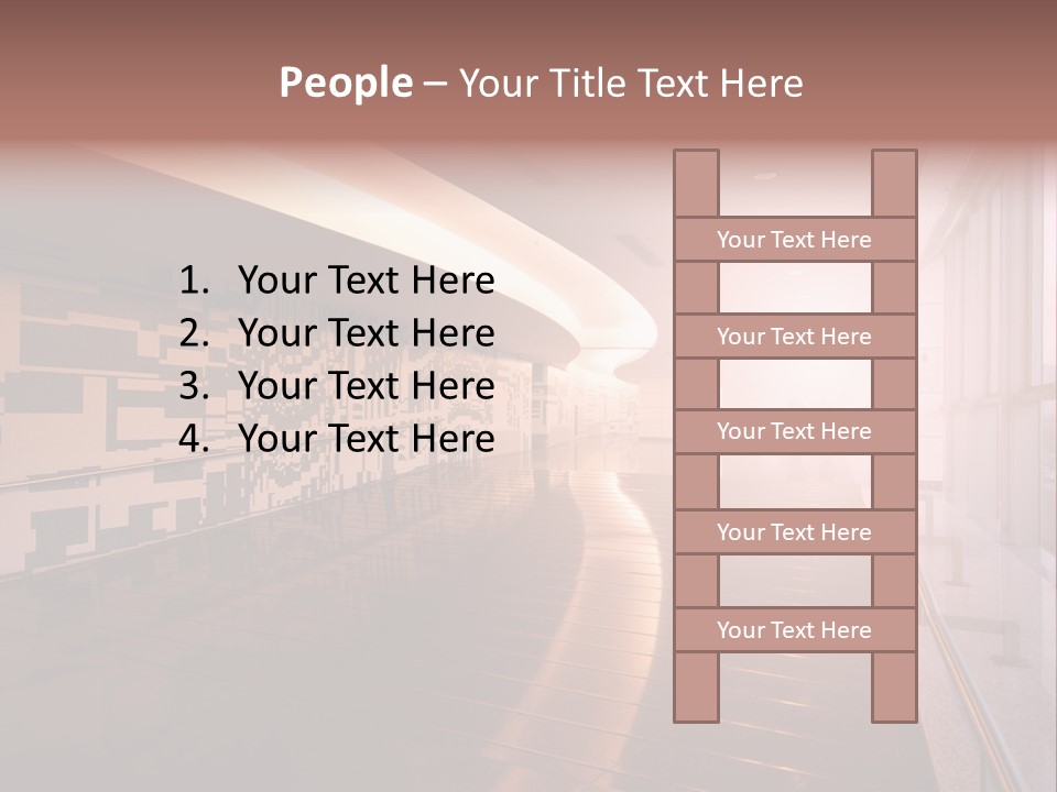 A Large Room With A Long Wall And A Lot Of Windows PowerPoint Template