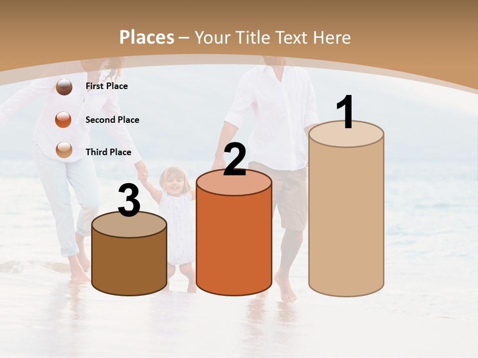 A Family Walking On The Beach Holding Hands PowerPoint Template