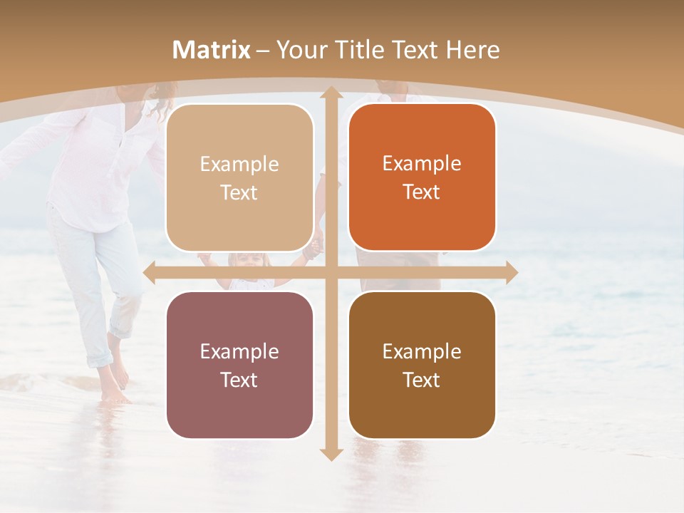 A Family Walking On The Beach Holding Hands PowerPoint Template