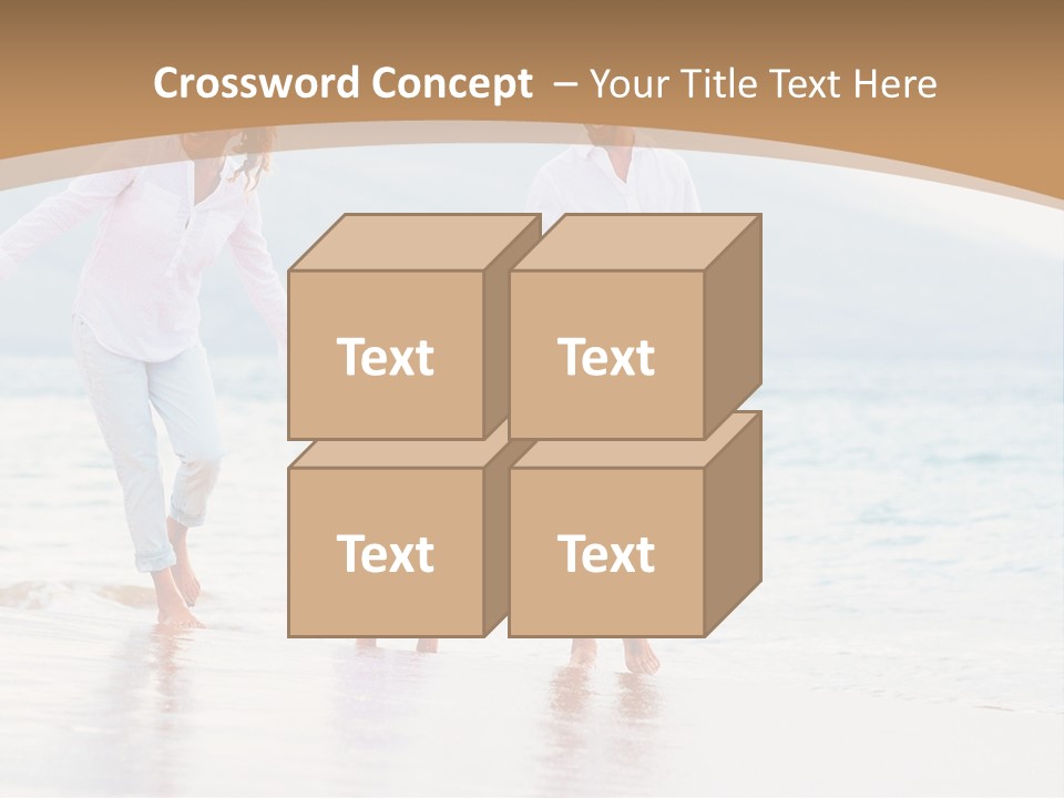 A Family Walking On The Beach Holding Hands PowerPoint Template