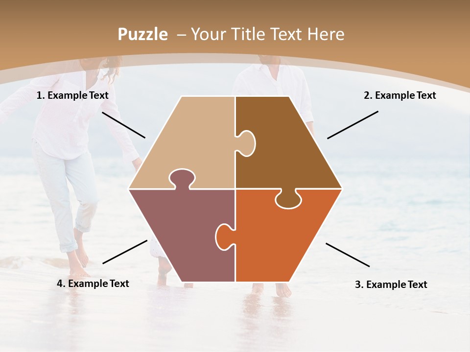 A Family Walking On The Beach Holding Hands PowerPoint Template