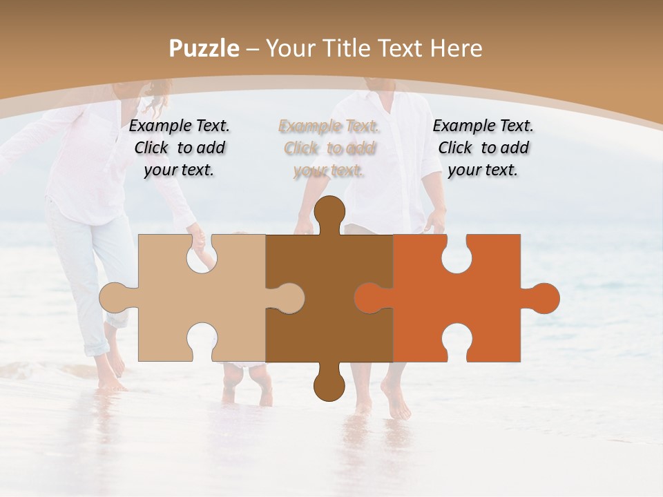 A Family Walking On The Beach Holding Hands PowerPoint Template