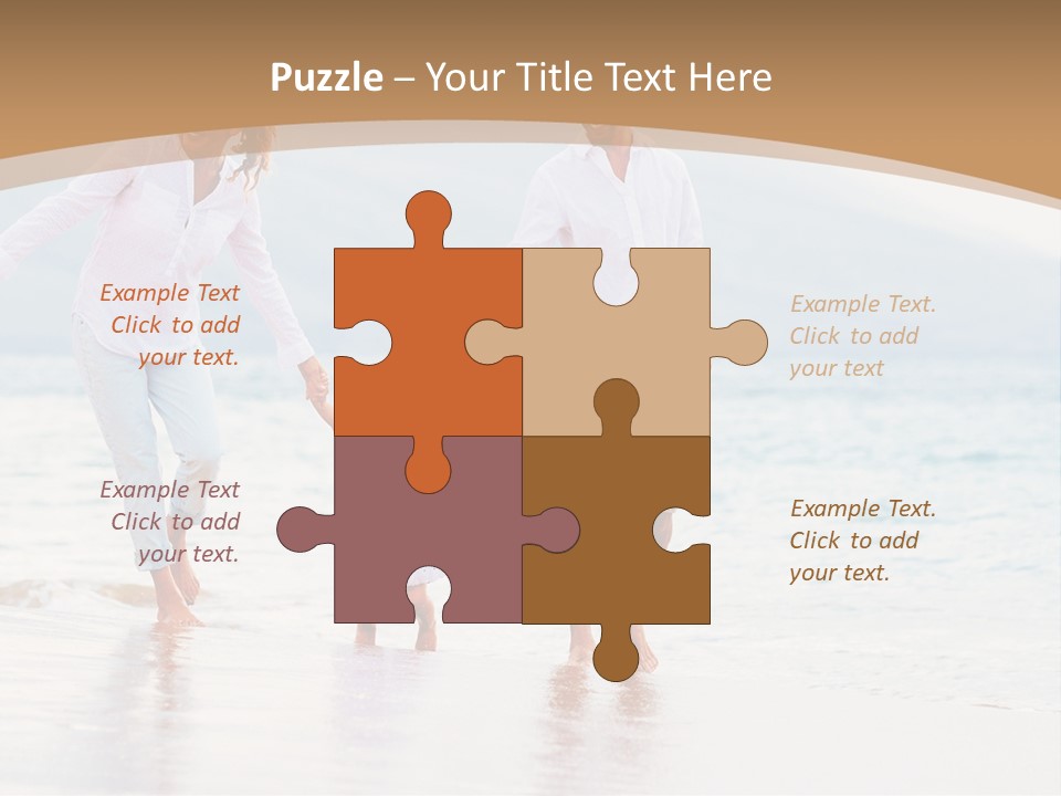 A Family Walking On The Beach Holding Hands PowerPoint Template